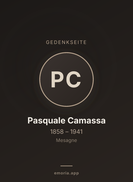 Gedenkportrait von Pasquale Camassa