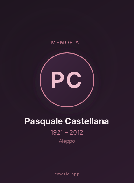 Memorial portrait of Pasquale Castellana