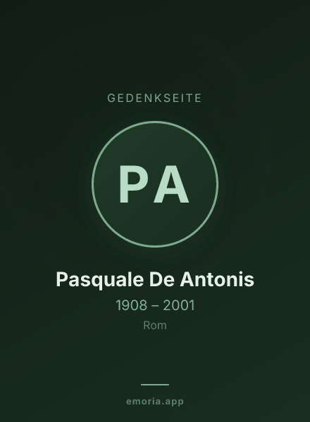 Gedenkportrait von Pasquale De Antonis