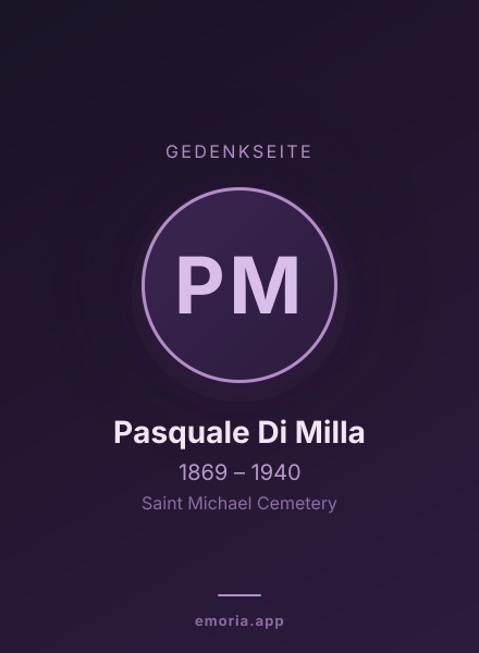 Gedenkportrait von Pasquale Di Milla