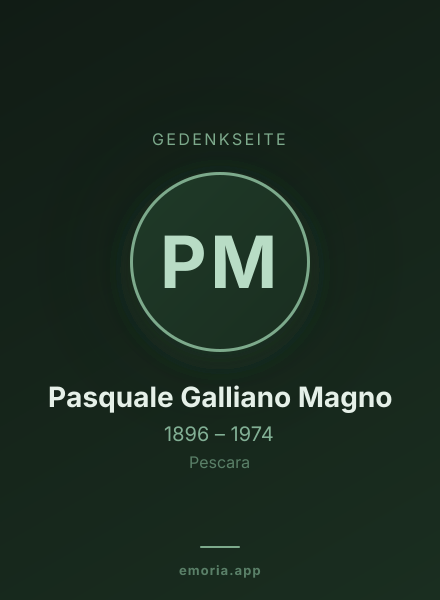 Gedenkportrait von Pasquale Galliano Magno