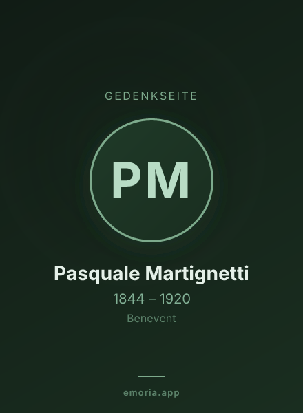 Gedenkportrait von Pasquale Martignetti