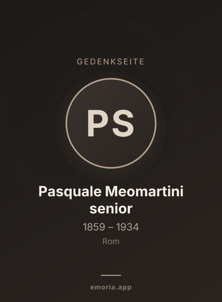 Gedenkportrait von Pasquale Meomartini senior