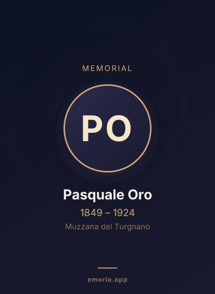Memorial portrait of Pasquale Oro