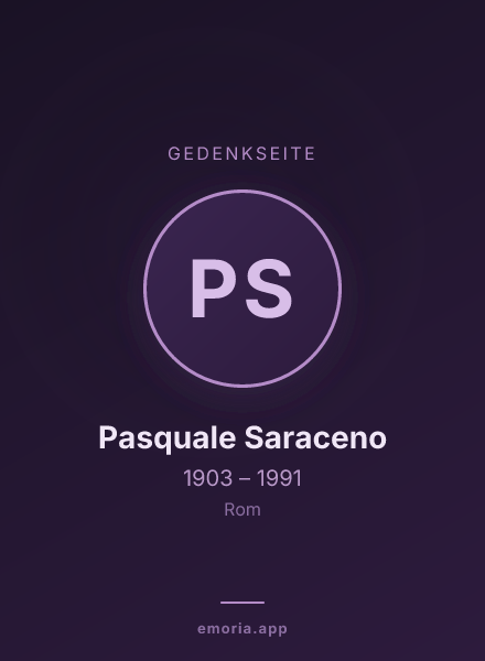 Gedenkportrait von Pasquale Saraceno