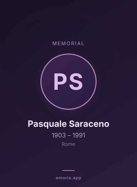 Memorial portrait of Pasquale Saraceno