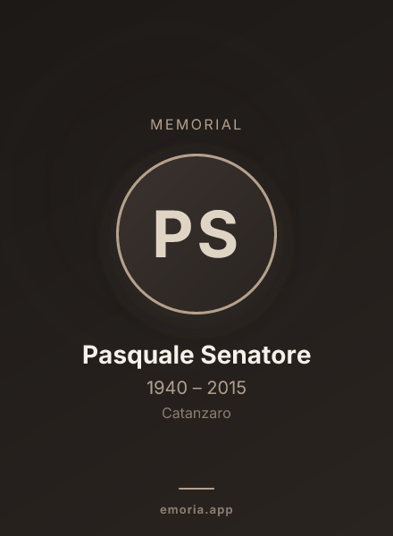 Memorial portrait of Pasquale Senatore