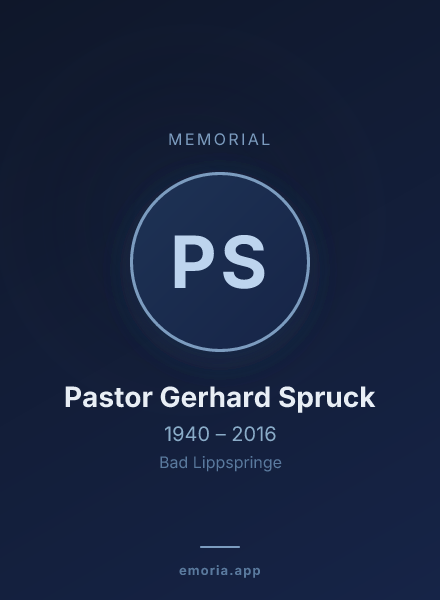 Memorial portrait of Pastor Gerhard Spruck