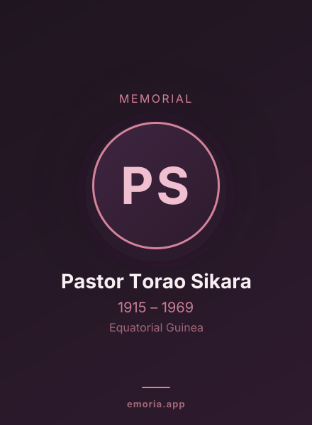 Memorial portrait of Pastor Torao Sikara
