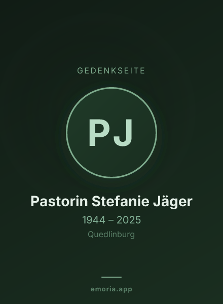 Gedenkportrait von Pastorin Stefanie Jäger