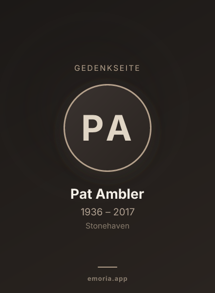 Gedenkportrait von Pat Ambler
