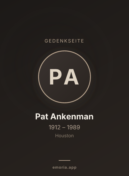 Gedenkportrait von Pat Ankenman