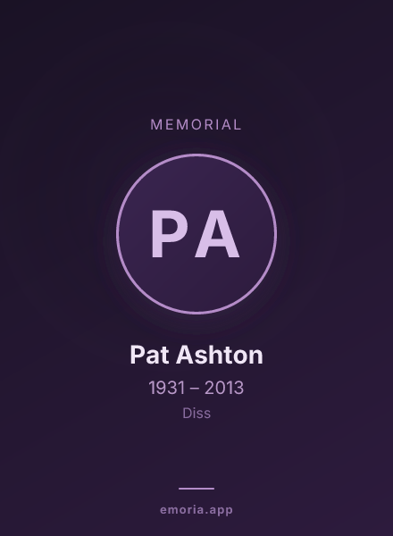 Memorial portrait of Pat Ashton
