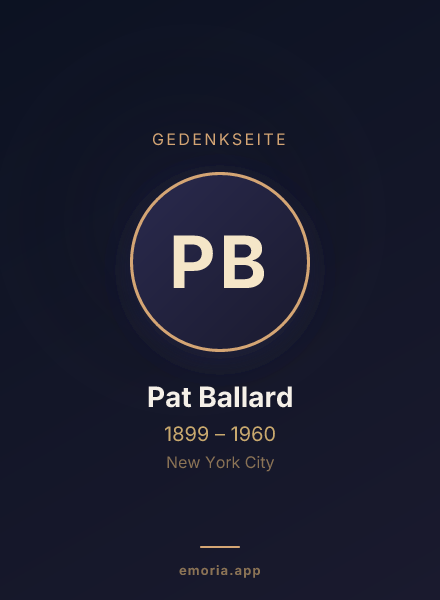 Gedenkportrait von Pat Ballard
