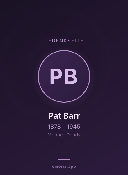 Gedenkportrait von Pat Barr