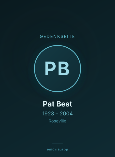 Gedenkportrait von Pat Best