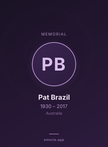 Memorial portrait of Pat Brazil