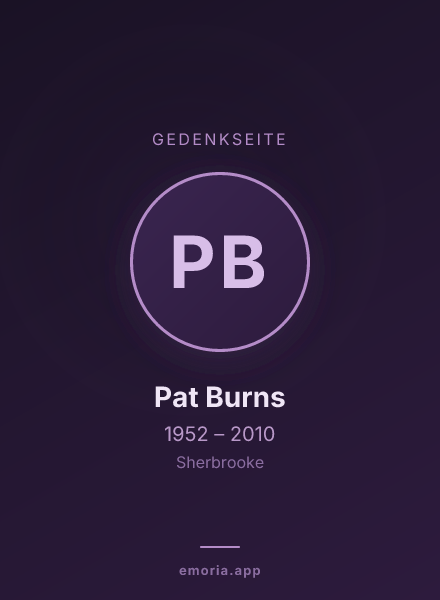 Gedenkportrait von Pat Burns