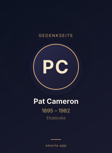 Gedenkportrait von Pat Cameron