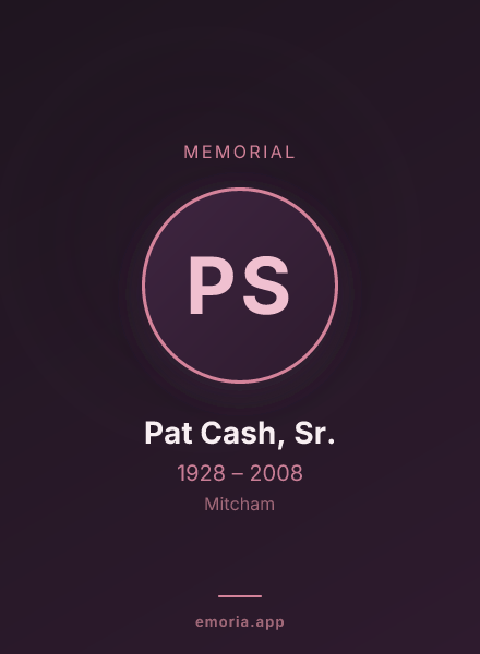 Memorial portrait of Pat Cash, Sr.