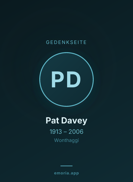 Gedenkportrait von Pat Davey