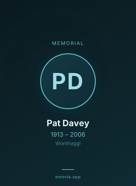 Memorial portrait of Pat Davey