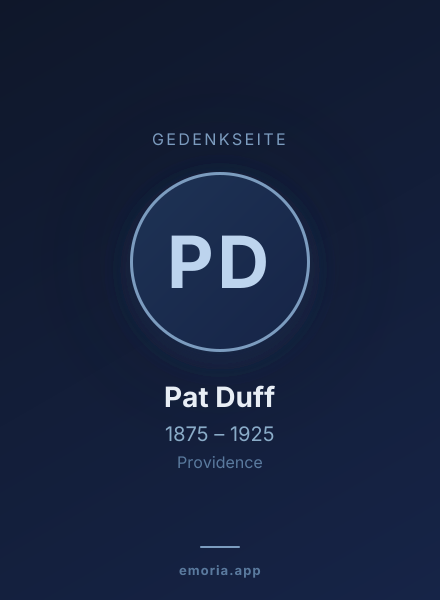 Gedenkportrait von Pat Duff