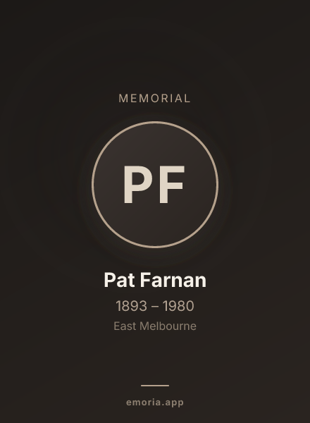 Memorial portrait of Pat Farnan