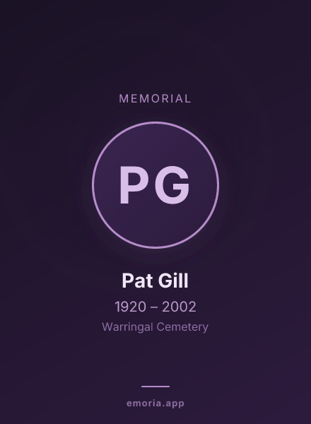 Memorial portrait of Pat Gill