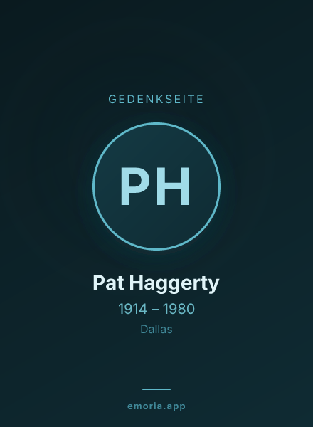 Gedenkportrait von Pat Haggerty