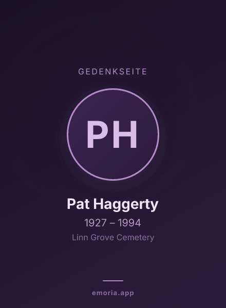 Gedenkportrait von Pat Haggerty