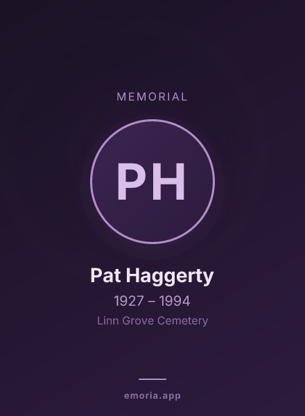 Memorial portrait of Pat Haggerty