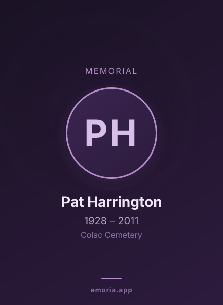 Memorial portrait of Pat Harrington