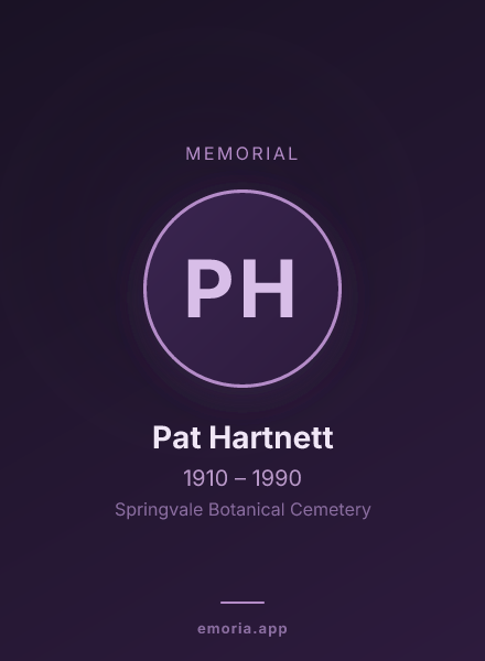 Memorial portrait of Pat Hartnett