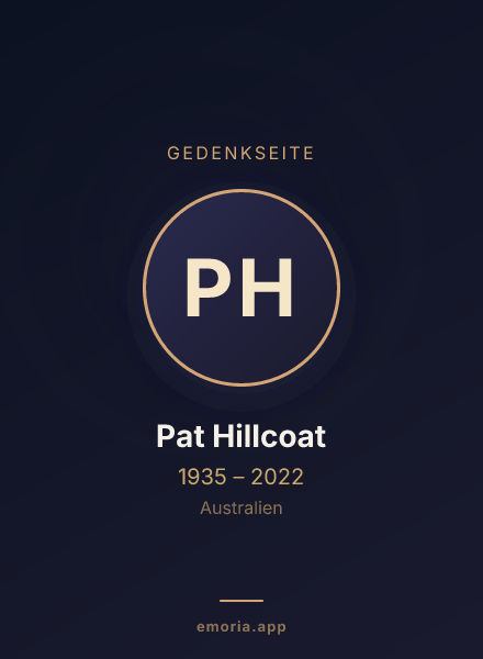 Gedenkportrait von Pat Hillcoat