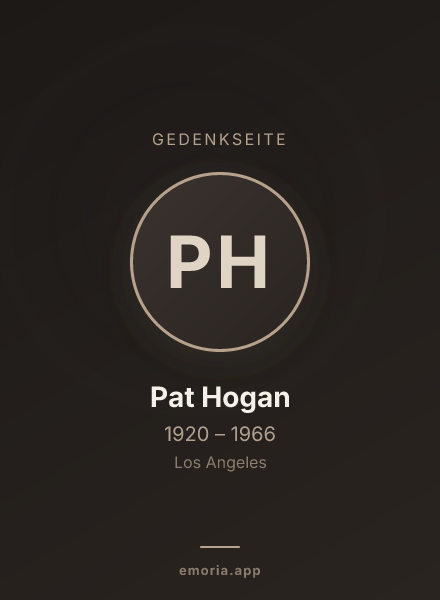 Gedenkportrait von Pat Hogan