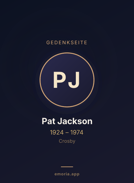 Gedenkportrait von Pat Jackson