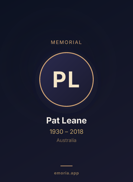 Memorial portrait of Pat Leane