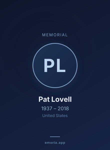 Memorial portrait of Pat Lovell
