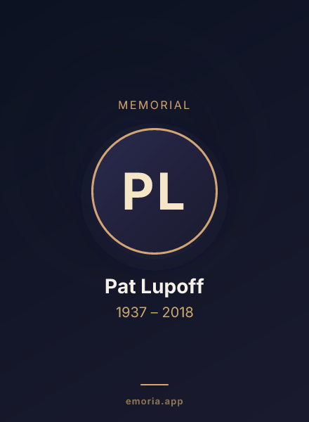 Memorial portrait of Pat Lupoff