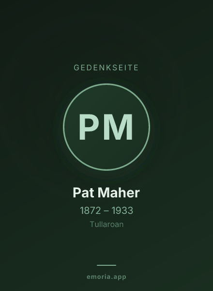 Gedenkportrait von Pat Maher