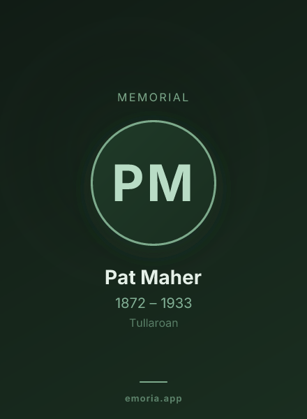 Memorial portrait of Pat Maher