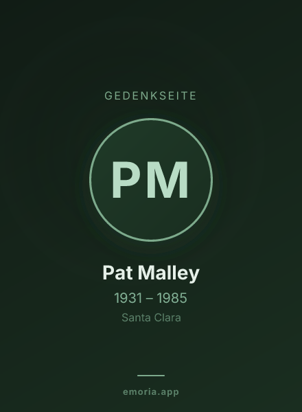 Gedenkportrait von Pat Malley