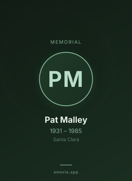 Memorial portrait of Pat Malley