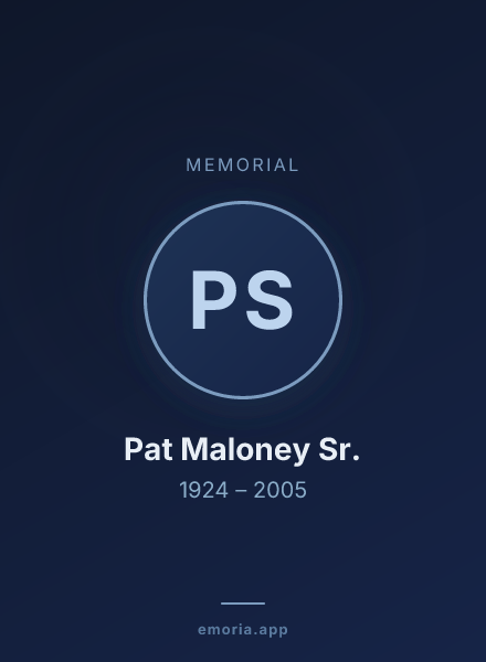 Memorial portrait of Pat Maloney Sr.