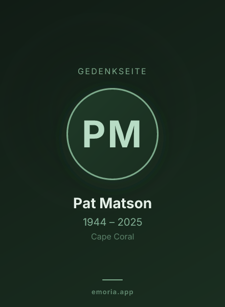 Gedenkportrait von Pat Matson