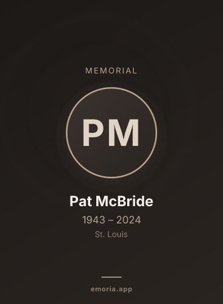 Memorial portrait of Pat McBride