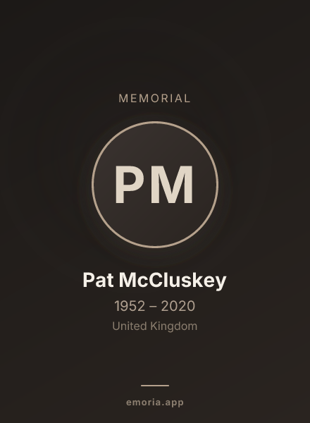 Memorial portrait of Pat McCluskey