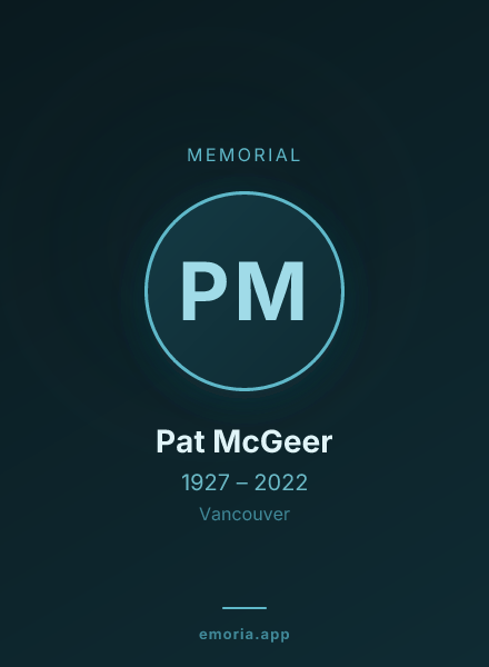Memorial portrait of Pat McGeer