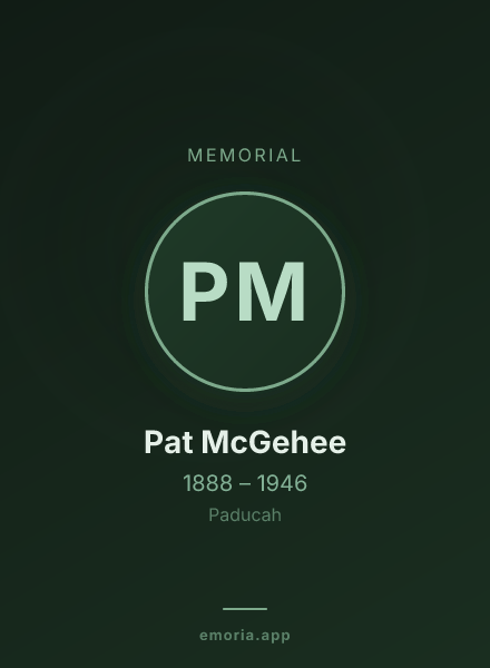 Memorial portrait of Pat McGehee